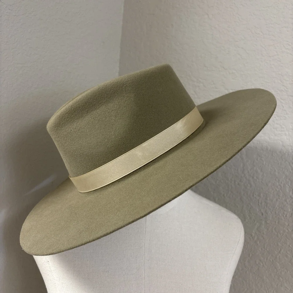 Twister-Pinch Front Mushroom Fedora Style Cowboy Hat 100% Wool Felt Sz Large